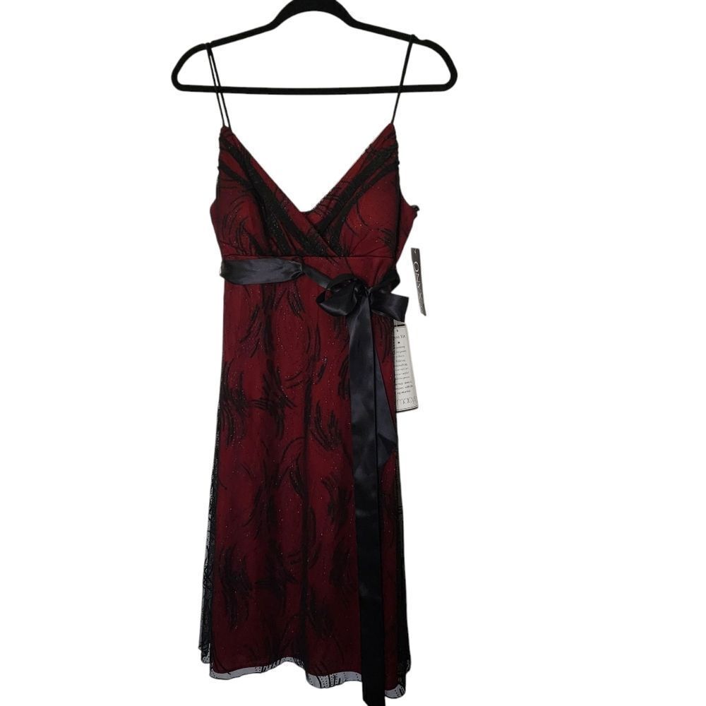 Onyx Nite Womens Vintage Party V-Neck Sleeveless Dress Size 12 Nwt